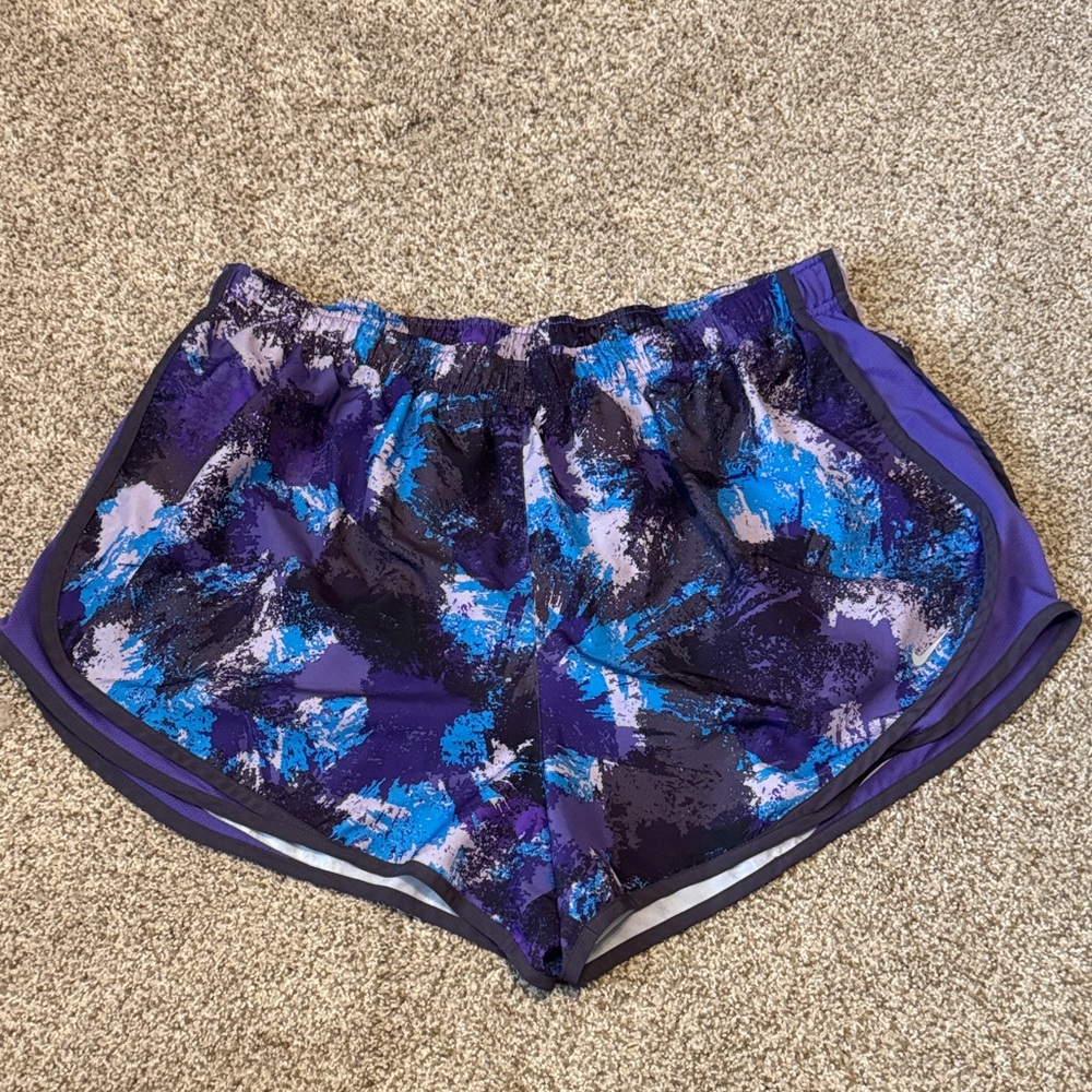 Purple Abstract Print Women's Athletic Shorts